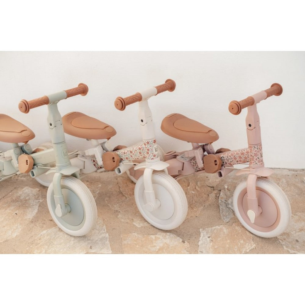 Триколка с дръжка за бутане 4-в-1 Little Dutch Off White