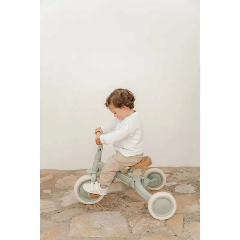 Триколка с дръжка за бутане 4-в-1 Little Dutch Green Leaf