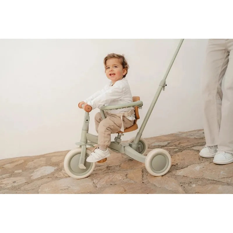 Триколка с дръжка за бутане 4-в-1 Little Dutch Green Leaf