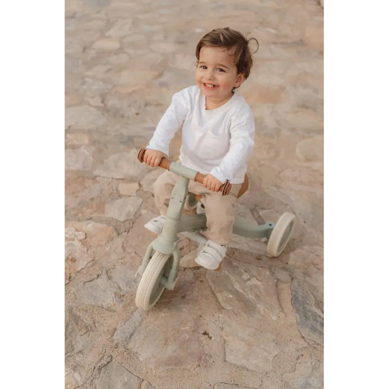 Триколка с дръжка за бутане 4-в-1 Little Dutch Green Leaf