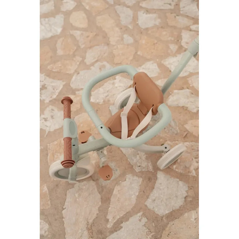 Триколка с дръжка за бутане 4-в-1 Little Dutch Green Leaf