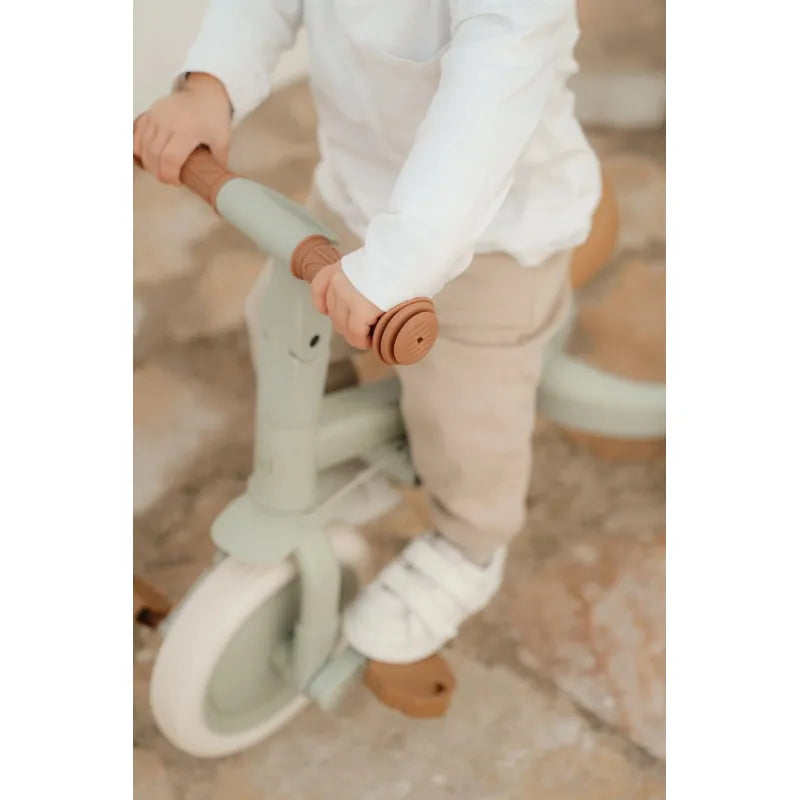 Триколка с дръжка за бутане 4-в-1 Little Dutch Green Leaf