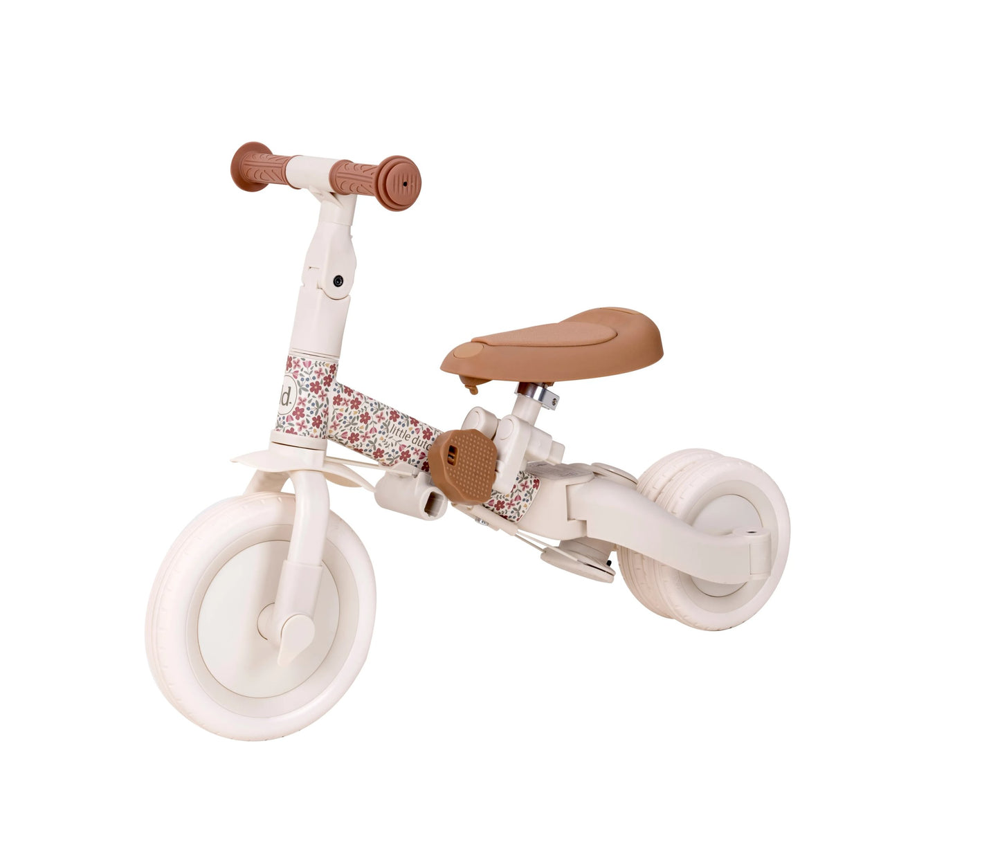 Триколка с дръжка за бутане 4-в-1 Little Dutch Off White