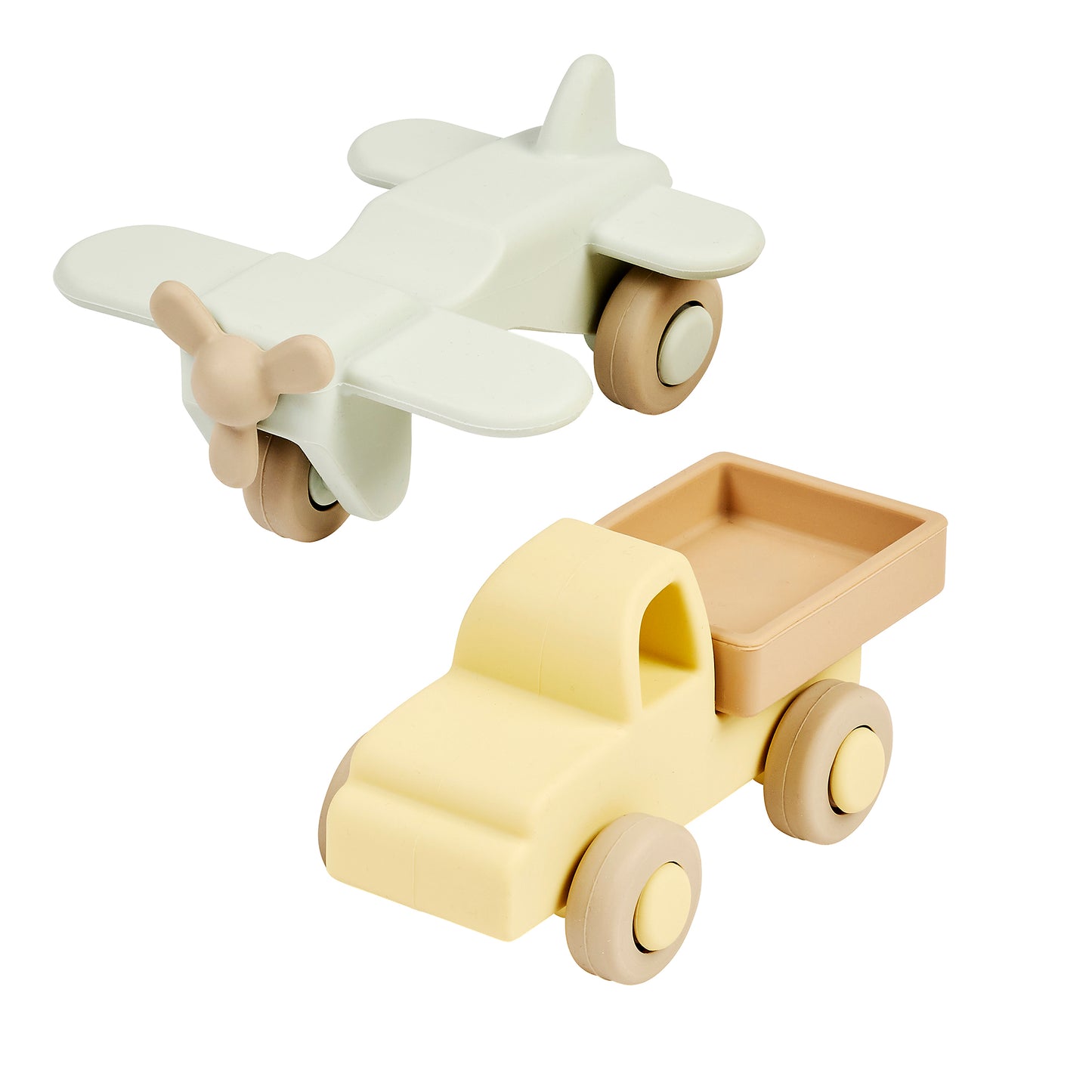 Силиконови камионче и самолет Nattou beige