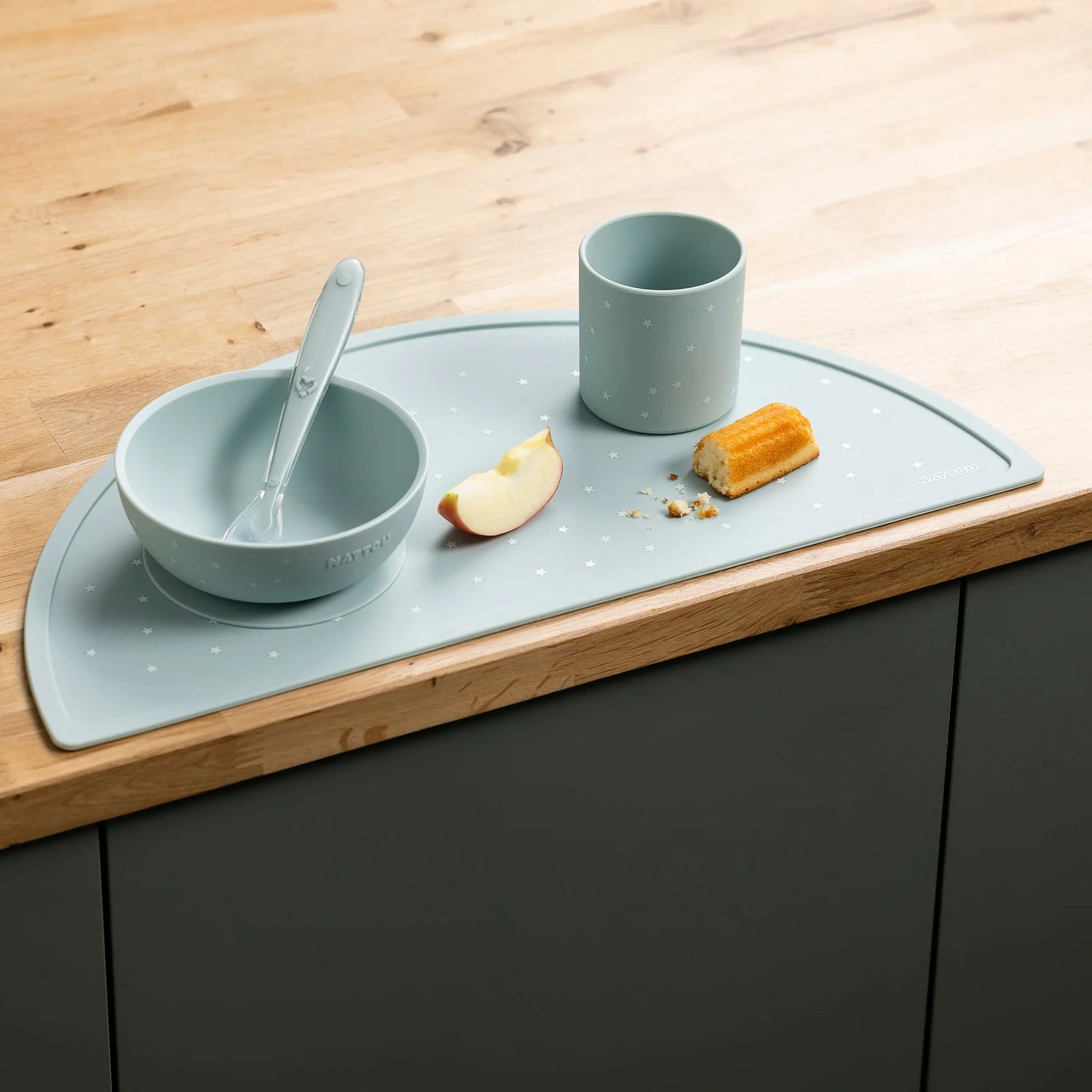 Силиконов комплект за хранене 4 части green