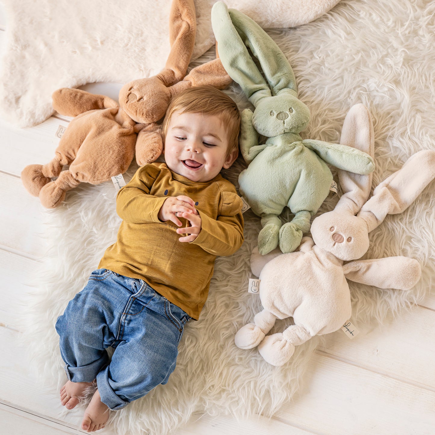 Плюшена играчка заек Lapidou Soft Plush warm beige