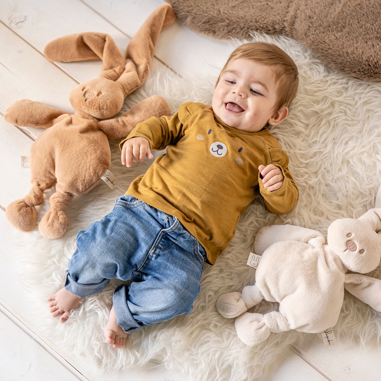 Плюшена играчка заек Lapidou Soft Plush warm beige