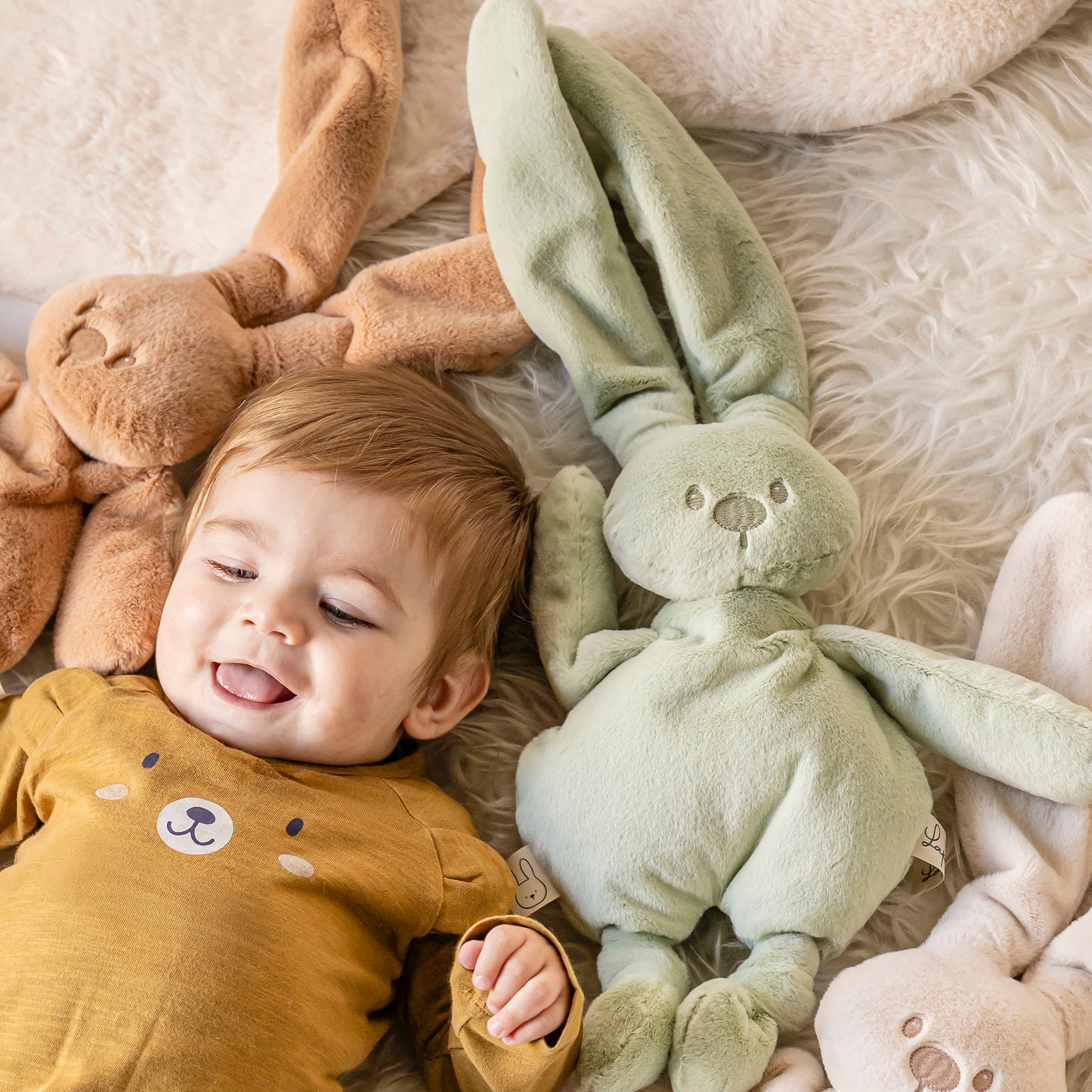 Плюшена играчка заек Lapidou Soft Plush green