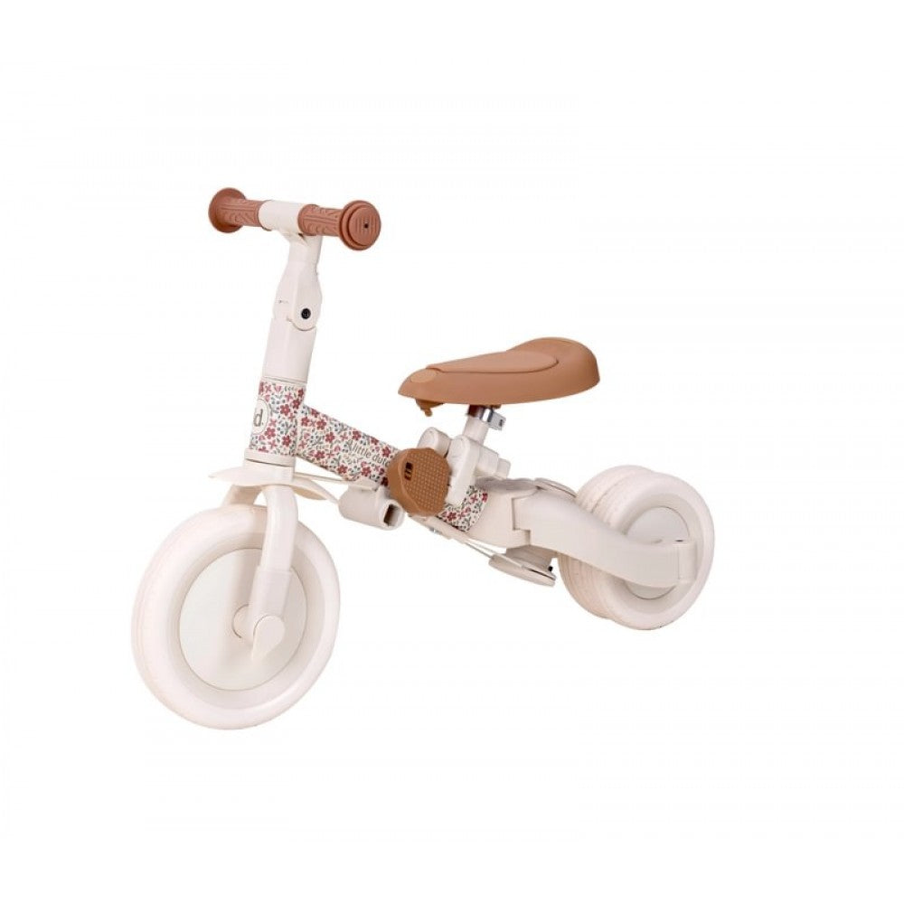 Триколка с дръжка за бутане 4-в-1 Little Dutch Off White