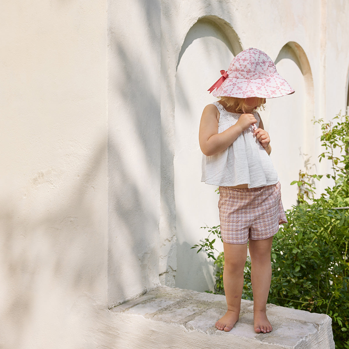 Детска шапка за слънце UPF 30 Embroidery Anglaise Pink 2-3 год.