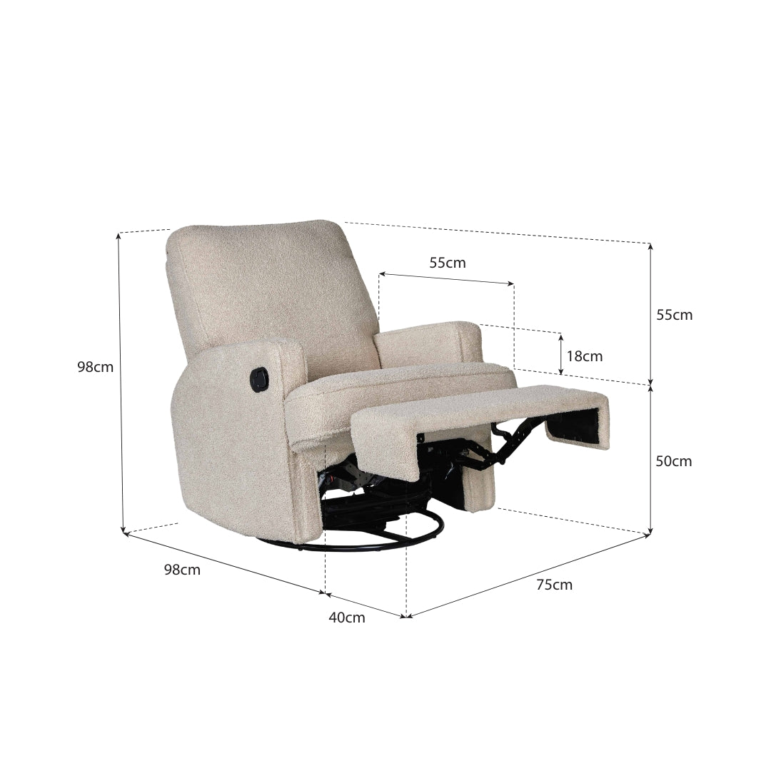 Стол за кърмене Swivel & Gliding Teddy Taupe