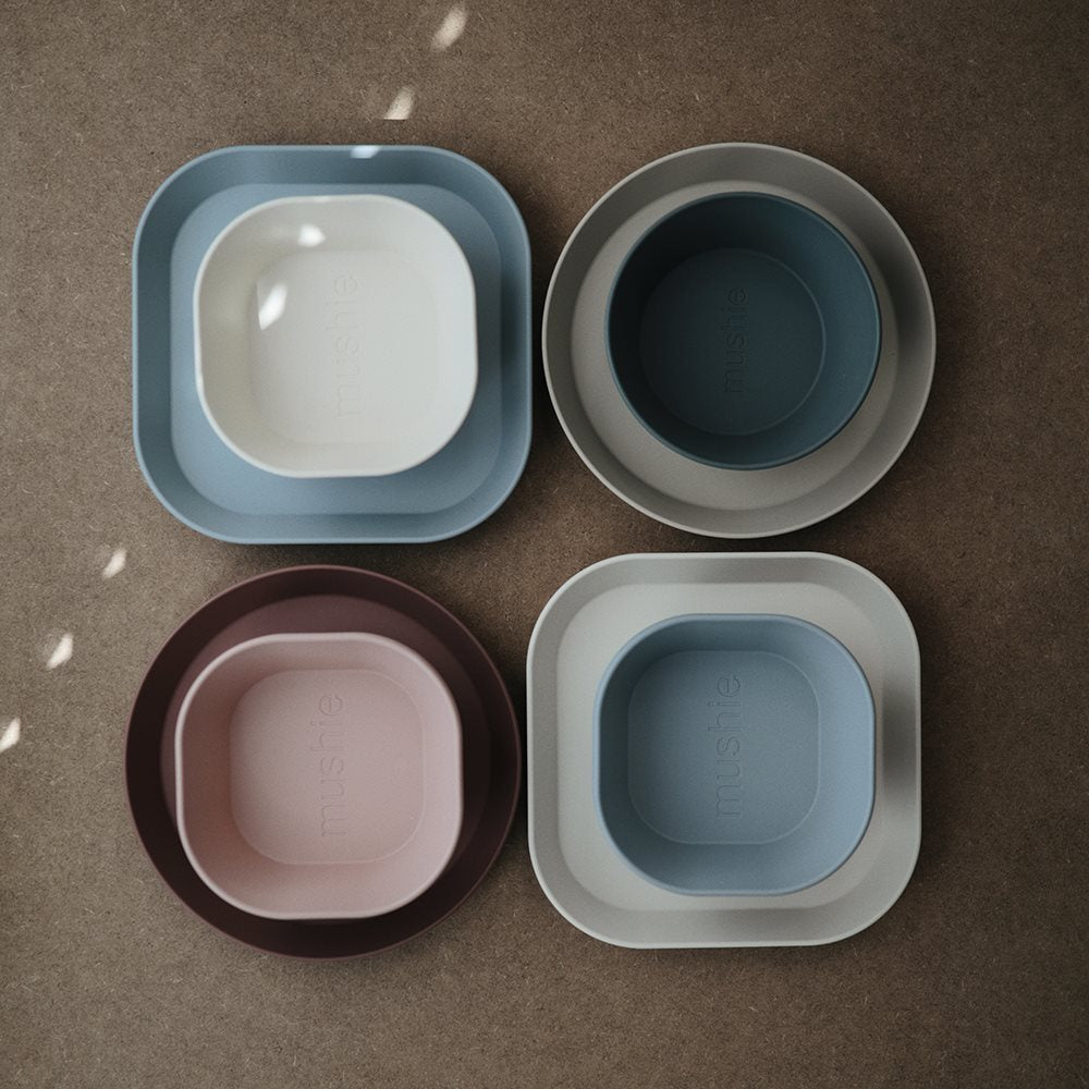Квадратни купички Dinner Bowl Blush 2 броя Mushie