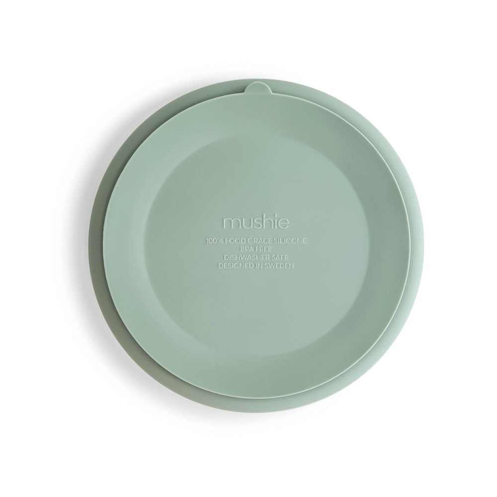 Силиконова чиния със залепваща основа Cambridge Blue Mushie