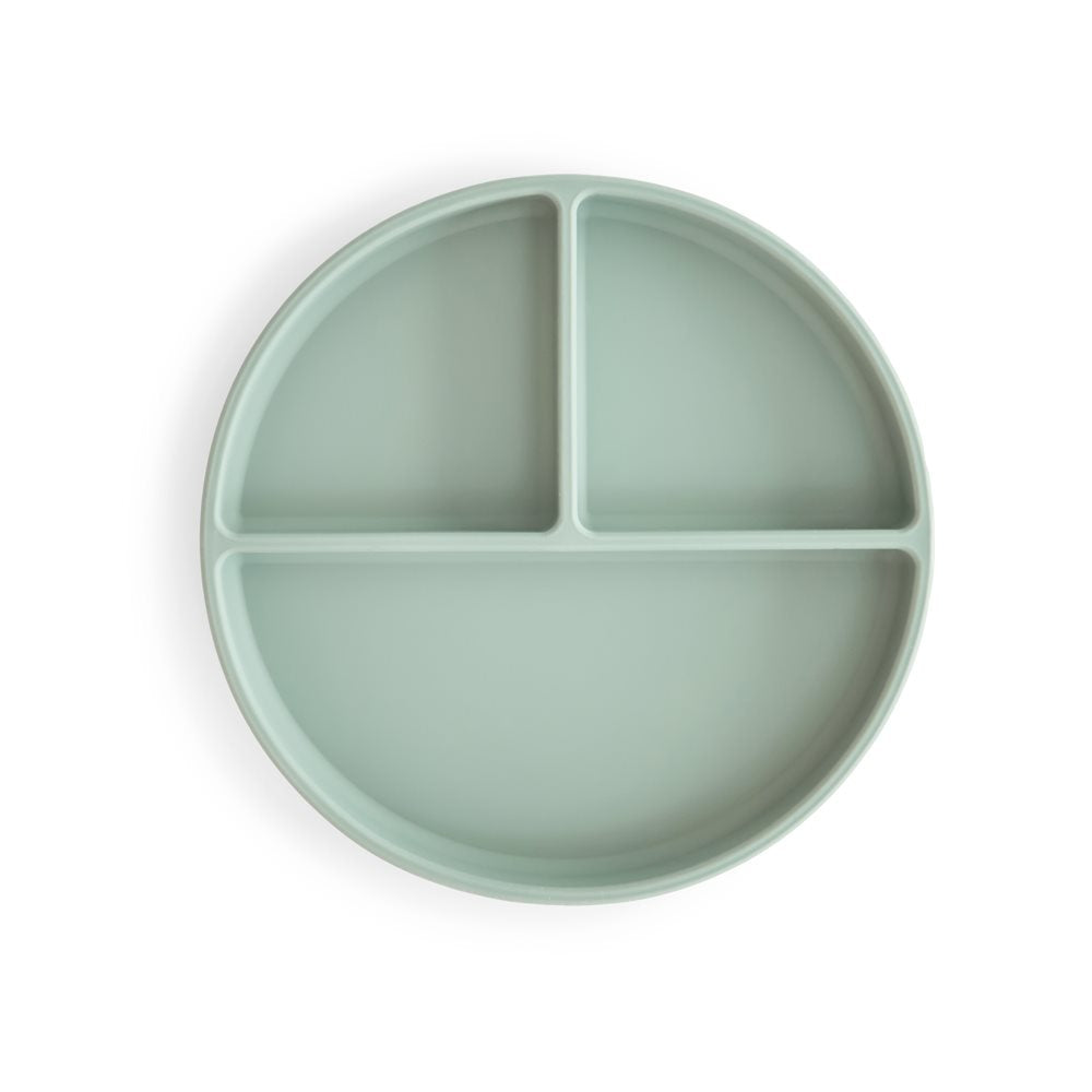 Силиконова чиния със залепваща основа Cambridge Blue Mushie