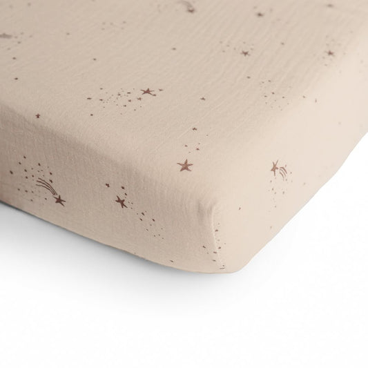 Муселинов чаршаф с ластик Falling Stars Mushie 60 x 120 см