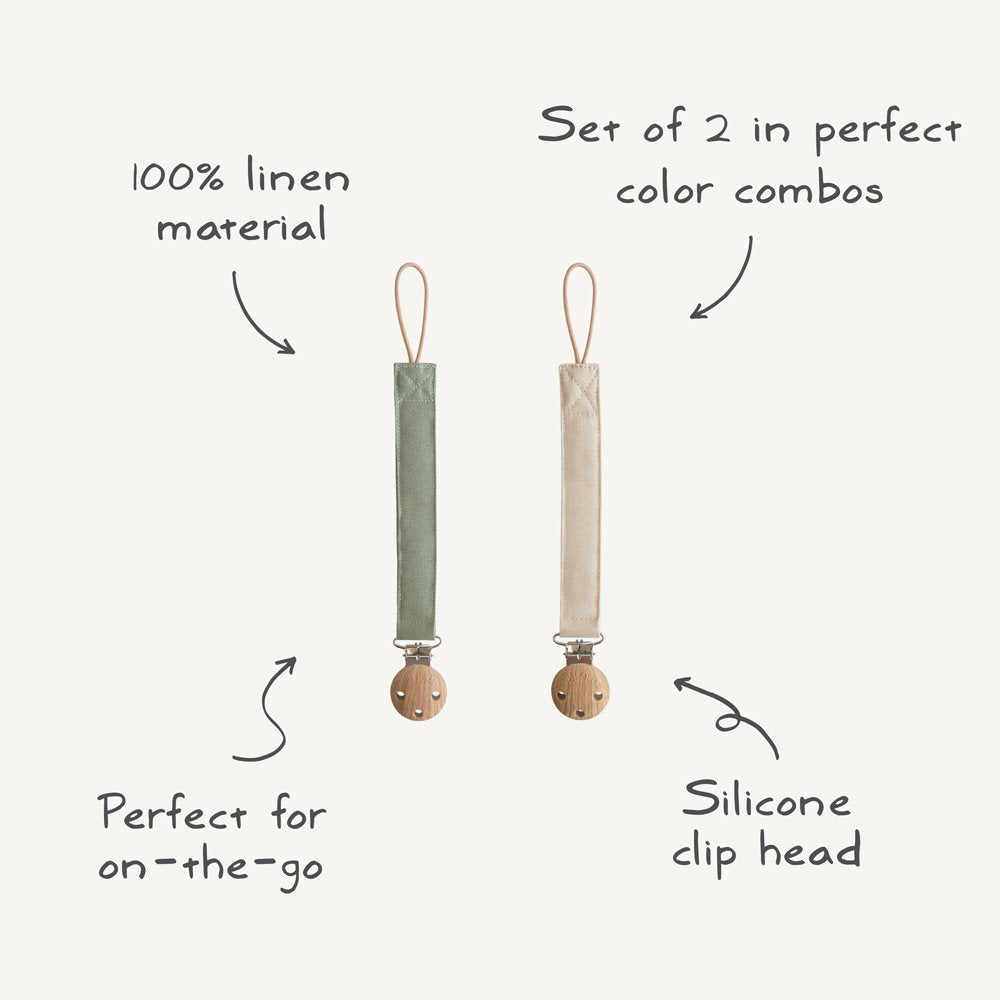 Ленен клипс за биберон 2 бр. Mushie