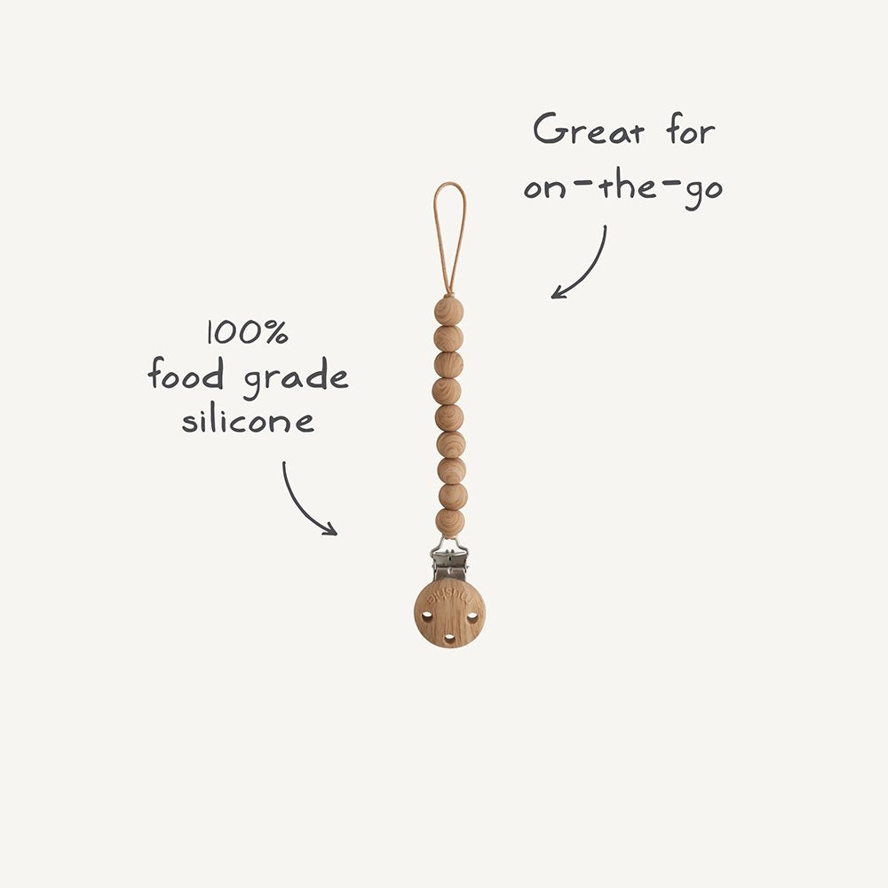 Силиконов клипс за биберон Mushie Hera Blush