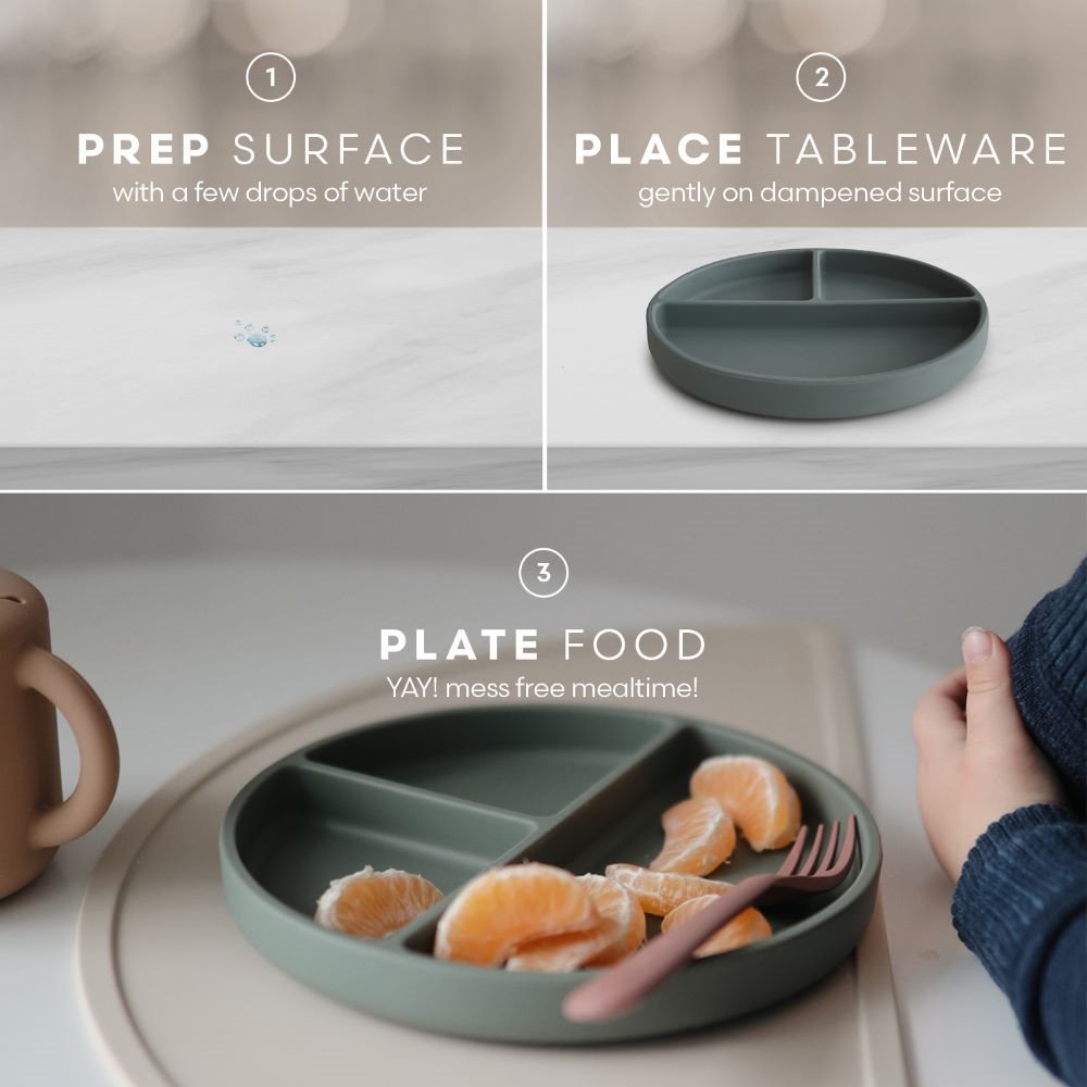 Силиконова чиния със залепваща основа Blush Mushie
