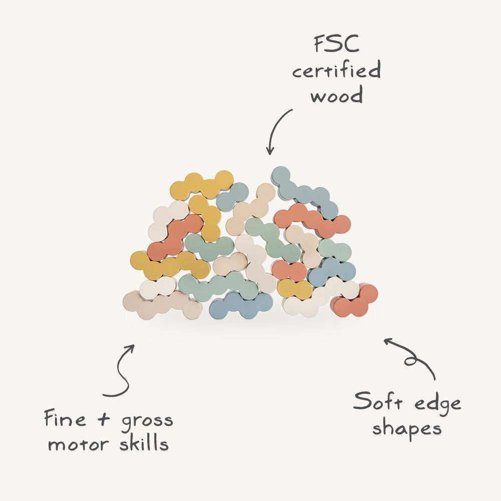 Дървени балансиращи блокчета Mushie