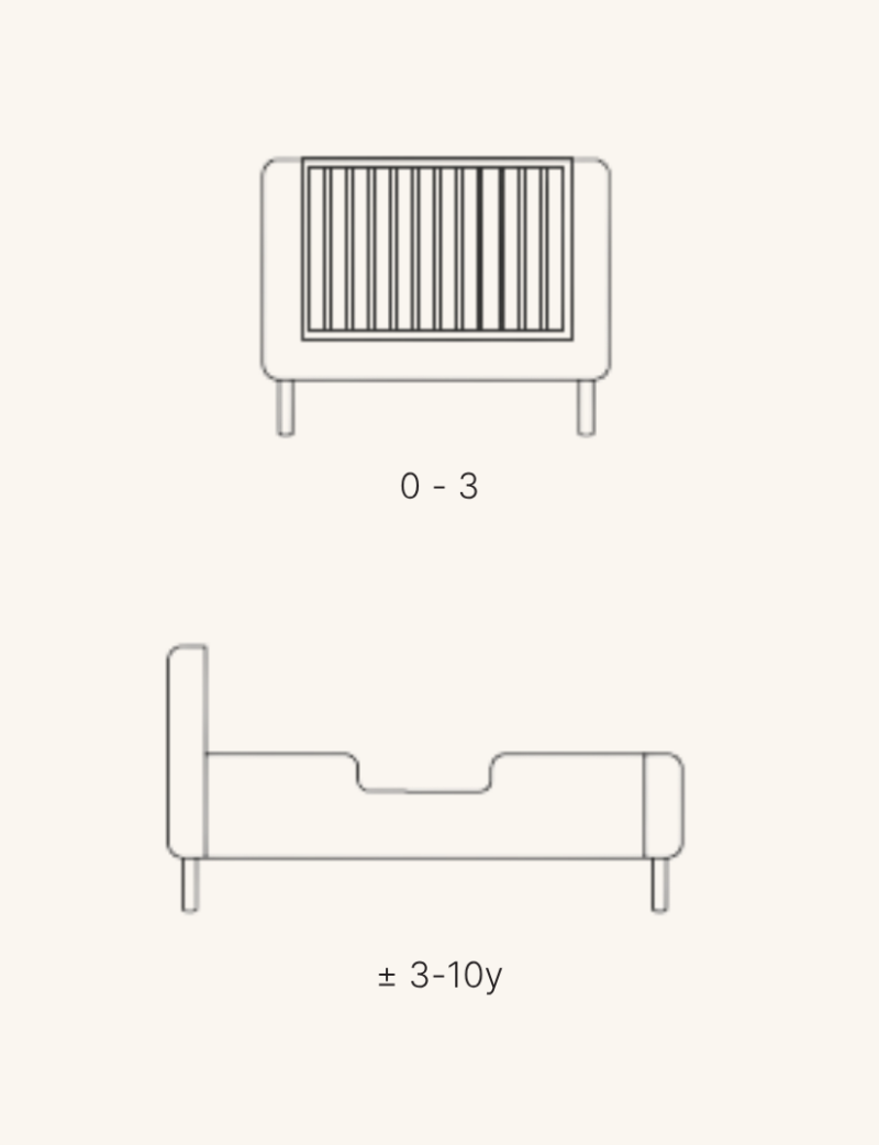 Трансформиращо се бебешко легло Yume 140 x 70 cm
