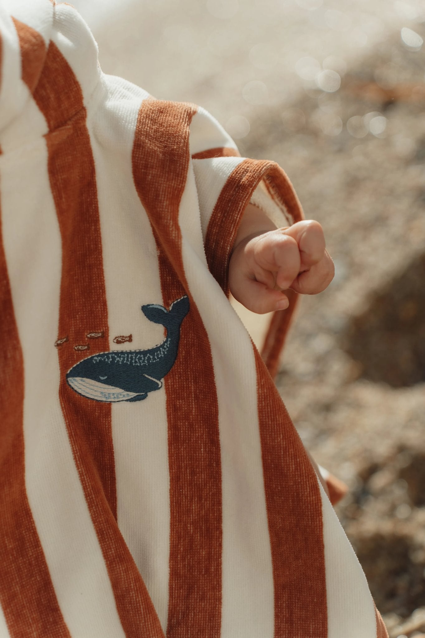Детско Плажно Пончо Ocean World Brown Stripe Little Dutch