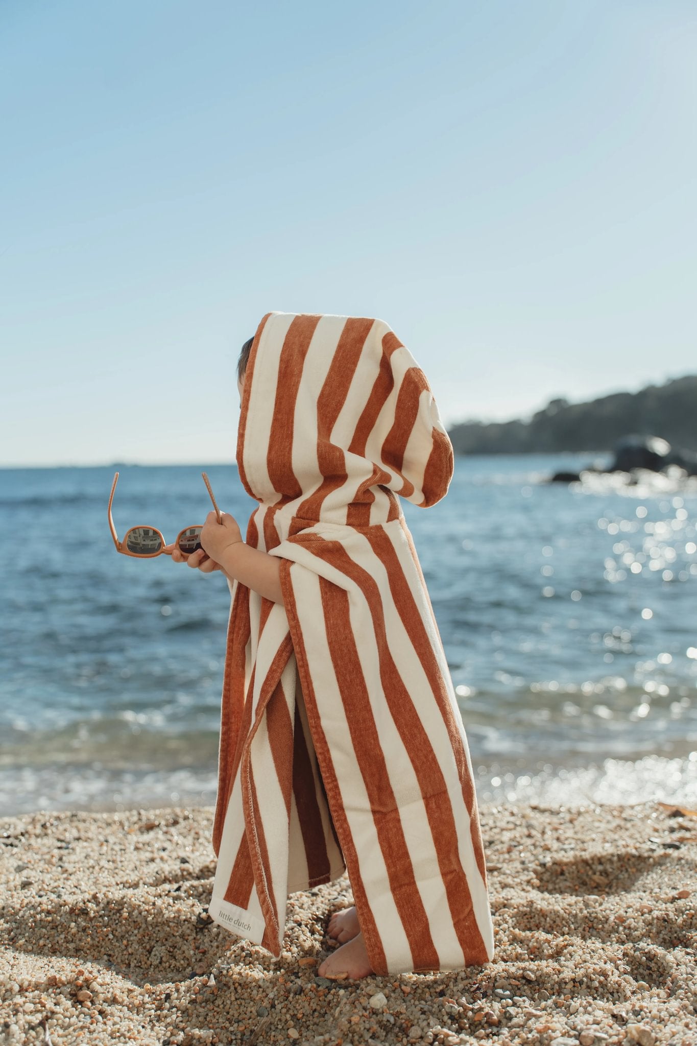 Детско Плажно Пончо Ocean World Brown Stripe Little Dutch