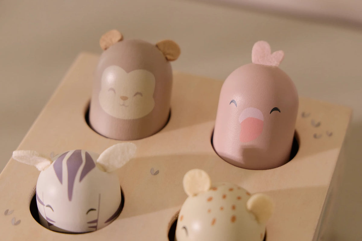 Дървена Бебешка Играчка Pop-Up - Safari Friends Little Dutch