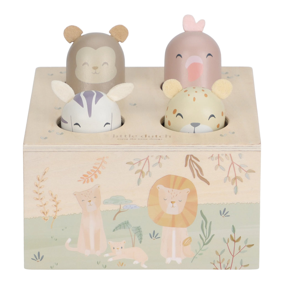 Дървена Бебешка Играчка Pop-Up - Safari Friends Little Dutch