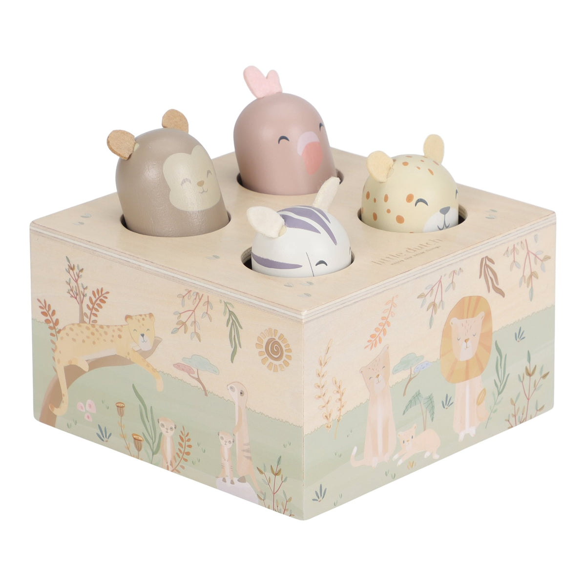 Дървена Бебешка Играчка Pop-Up - Safari Friends Little Dutch