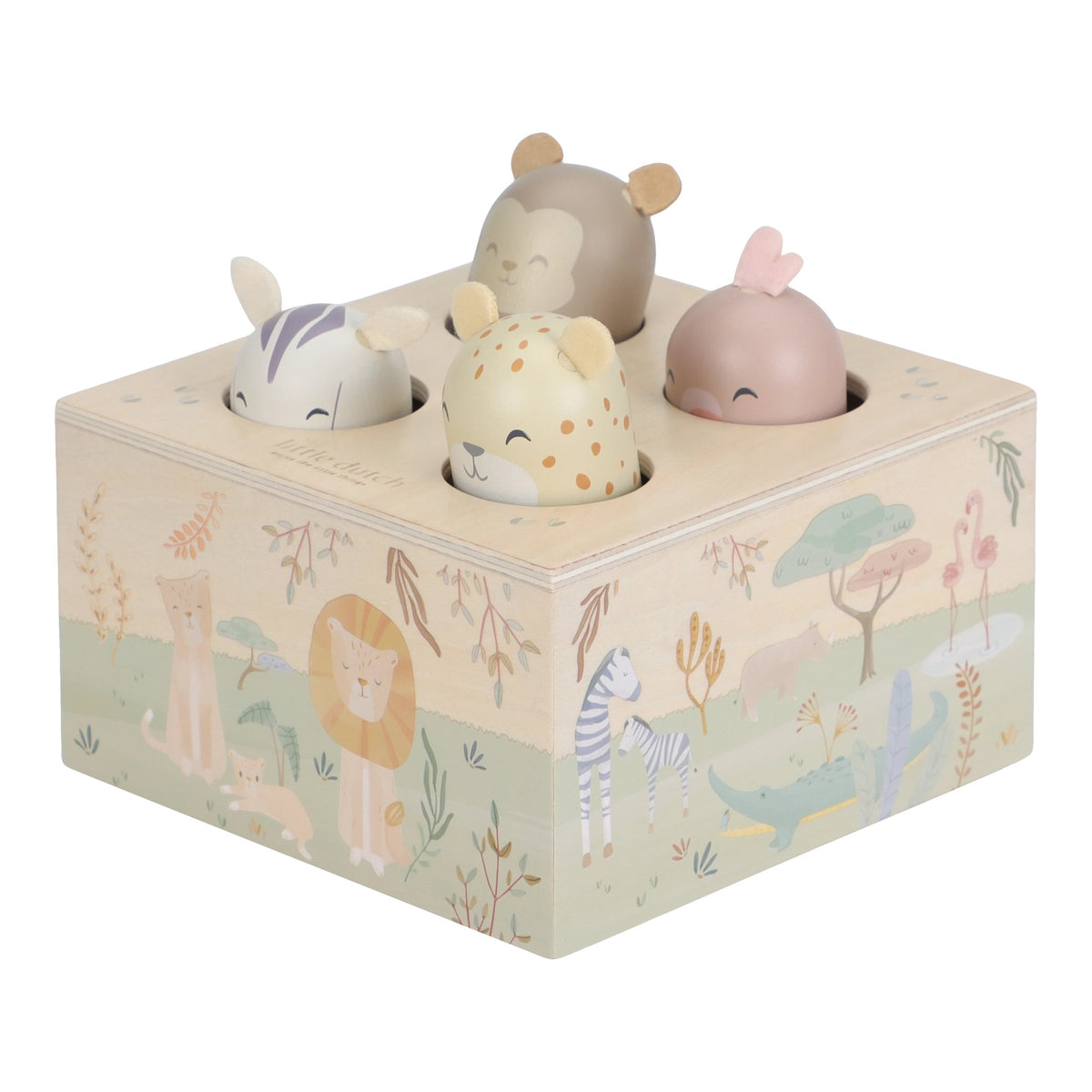 Дървена Бебешка Играчка Pop-Up - Safari Friends Little Dutch